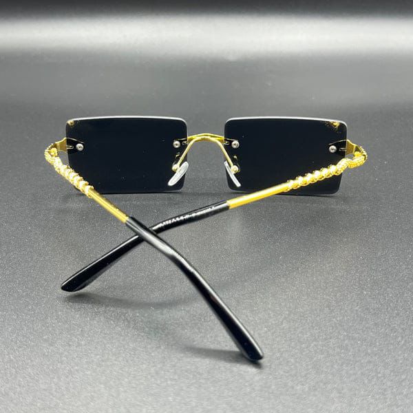 Luxury Rimless rectangle sunglasses
