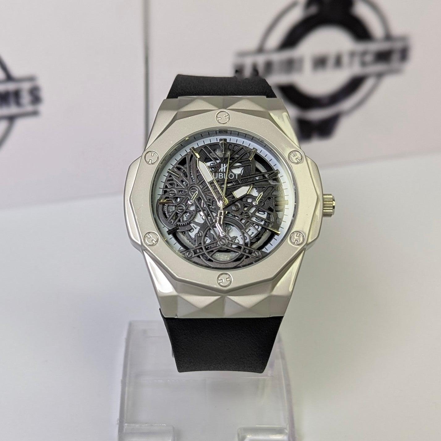Hublot skeleton dial diamond cut